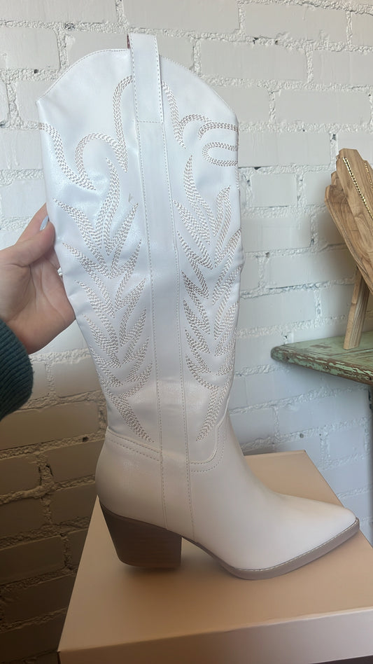 White Tall Boot