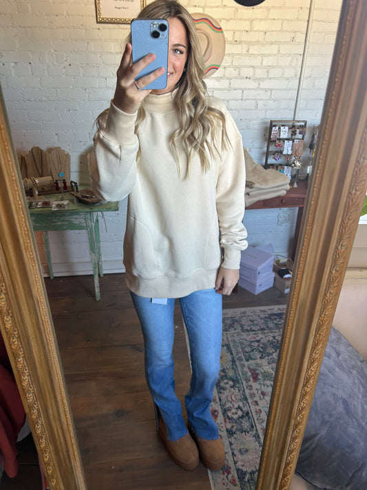 Cream High Neck Sweater